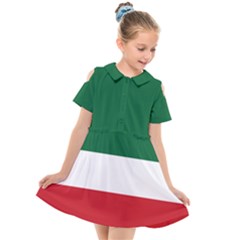 Flag Patriote Quebec Patriot Red Green White Modern French Canadian Separatism Black Background Kids  Short Sleeve Shirt Dress by Quebec