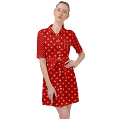 Pois Doré / Rouge Belted Shirt Dress by kcreatif
