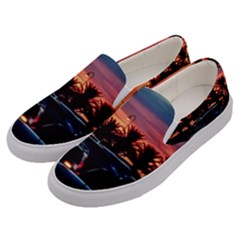 Urban Sunset Scene, Punta Del Este   Uruguay Men s Canvas Slip Ons by dflcprintsclothing