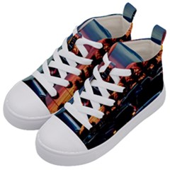 Urban Sunset Scene, Punta Del Este   Uruguay Kids  Mid-top Canvas Sneakers by dflcprintsclothing