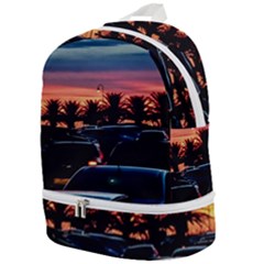 Urban Sunset Scene, Punta Del Este   Uruguay Zip Bottom Backpack by dflcprintsclothing