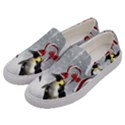 Funny Penguin In A Winter Landscape Men s Canvas Slip Ons View2