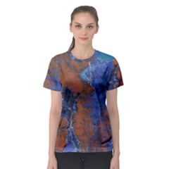 Grunge Colorful Abstract Texture Print Women s Sport Mesh Tee