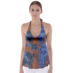 Grunge Colorful Abstract Texture Print Babydoll Tankini Top