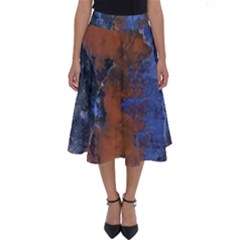 Grunge Colorful Abstract Texture Print Perfect Length Midi Skirt