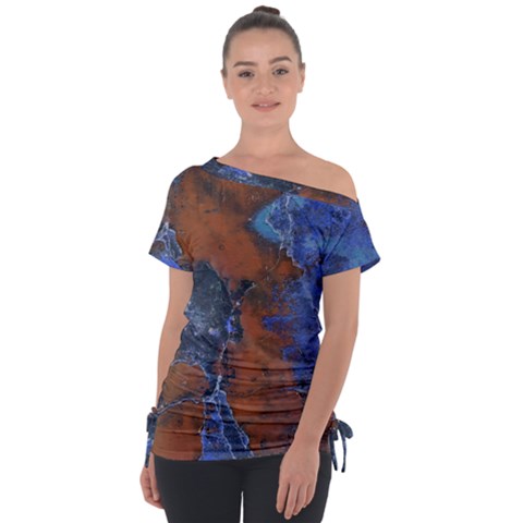 Grunge Colorful Abstract Texture Print Tie-up Tee by dflcprintsclothing