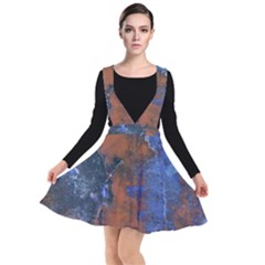 Grunge Colorful Abstract Texture Print Plunge Pinafore Dress