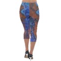Grunge Colorful Abstract Texture Print Lightweight Velour Capri Leggings  View2