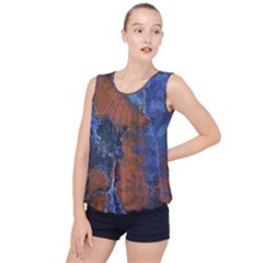 Grunge Colorful Abstract Texture Print Bubble Hem Chiffon Tank Top