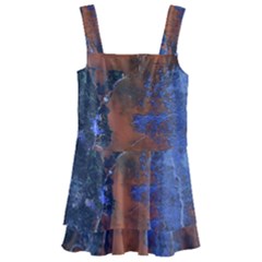 Grunge Colorful Abstract Texture Print Kids  Layered Skirt Swimsuit