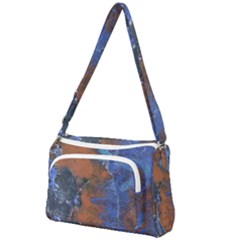 Grunge Colorful Abstract Texture Print Front Pocket Crossbody Bag