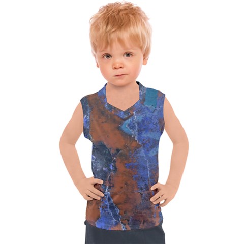 Grunge Colorful Abstract Texture Print Kids  Mesh Tank Top by dflcprintsclothing