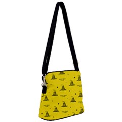 Gadsden Flag Don t Tread On Me Yellow And Black Pattern With American Stars Zipper Messenger Bag by snek