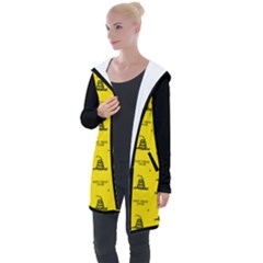 Gadsden Flag Don t Tread On Me Yellow And Black Pattern With American Stars Longline Hooded Cardigan by snek