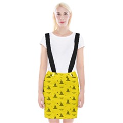 Gadsden Flag Don t Tread On Me Yellow And Black Pattern With American Stars Braces Suspender Skirt