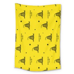 Gadsden Flag Don t Tread On Me Yellow And Black Pattern With American Stars Large Tapestry by snek