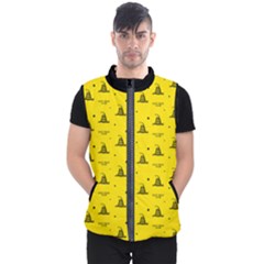 Gadsden Flag Don t Tread On Me Yellow And Black Pattern With American Stars Men s Puffer Vest by snek