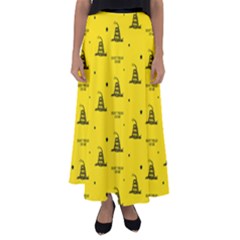 Gadsden Flag Don t Tread On Me Yellow And Black Pattern With American Stars Flared Maxi Skirt