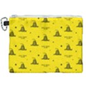 Gadsden Flag Don t tread on me Yellow and Black Pattern with american stars Canvas Cosmetic Bag (XXL) View1