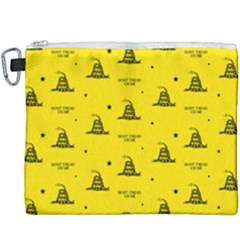 Gadsden Flag Don t Tread On Me Yellow And Black Pattern With American Stars Canvas Cosmetic Bag (xxxl)