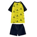 Gadsden Flag Don t tread on me Yellow and Black Pattern with american stars Kids  Swim Tee and Shorts Set View2