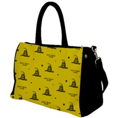Gadsden Flag Don t Tread On Me Yellow And Black Pattern With American Stars Duffel Travel Bag