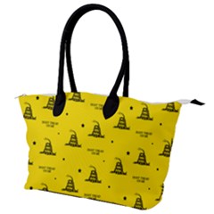 Gadsden Flag Don t Tread On Me Yellow And Black Pattern With American Stars Canvas Shoulder Bag