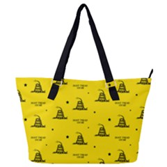 Gadsden Flag Don t Tread On Me Yellow And Black Pattern With American Stars Full Print Shoulder Bag