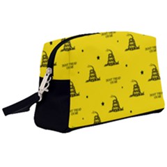 Gadsden Flag Don t Tread On Me Yellow And Black Pattern With American Stars Wristlet Pouch Bag (large)