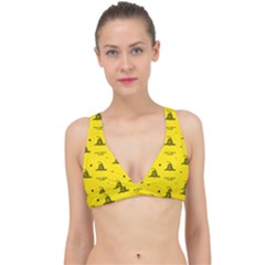 Gadsden Flag Don t Tread On Me Yellow And Black Pattern With American Stars Classic Banded Bikini Top