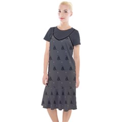 Gadsden Flag Don t Tread On Me Black And Gray Snake And Metal Gothic Crosses Camis Fishtail Dress by snek