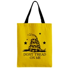 Gadsden Flag Don t Tread On Me Yellow And Black Pattern With American Stars Classic Tote Bag by snek