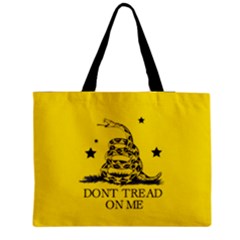Gadsden Flag Don t Tread On Me Yellow And Black Pattern With American Stars Medium Tote Bag