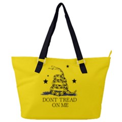Gadsden Flag Don t Tread On Me Yellow And Black Pattern With American Stars Full Print Shoulder Bag
