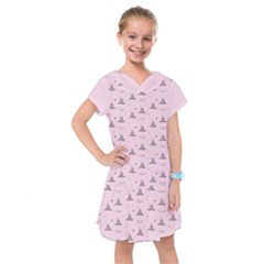 Gadsden Flag Standard Color Pink Gadsden Flag Pattern3 Stars K Gadsden Flag Pattern3 Black Background Kids  Drop Waist Dress by snek