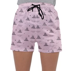 Gadsden Flag Standard Color Pink Gadsden Flag Pattern3 Stars K Gadsden Flag Pattern3 Black Background Sleepwear Shorts by snek