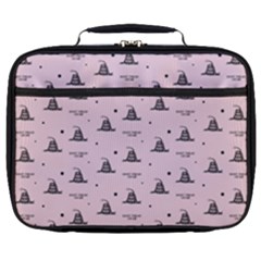 Gadsden Flag Don t Tread On Me Light Pink And Black Pattern With American Stars Full Print Lunch Bag by snek