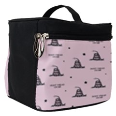 Gadsden Flag Don t Tread On Me Light Pink And Black Pattern With American Stars Make Up Travel Bag (small)