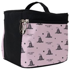 Gadsden Flag Don t Tread On Me Light Pink And Black Pattern With American Stars Make Up Travel Bag (big) by snek