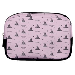 Gadsden Flag Don t Tread On Me Light Pink And Black Pattern With American Stars Make Up Pouch (small)