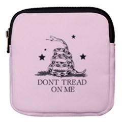 Gadsden Flag Don t Tread On Me Light Pink And Black Pattern With American Stars Mini Square Pouch