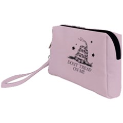 Gadsden Flag Don t Tread On Me Light Pink And Black Pattern With American Stars Wristlet Pouch Bag (small)