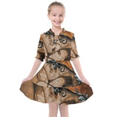 Wonderful Floral Design With Butterflies Kids  All Frills Chiffon Dress by FantasyWorld7