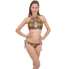 Squares                                                Cross Front Halter Bikini Set by LalyLauraFLM