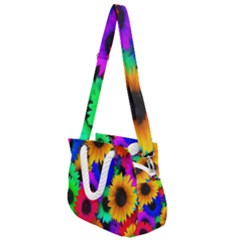 Colorful Sunflowers                                                Rope Handles Shoulder Strap Bag by LalyLauraFLM