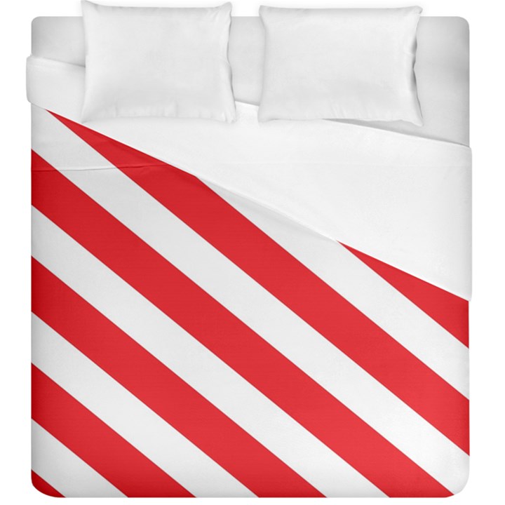 Candy Cane Red White Line stripes pattern peppermint Christmas delicious design Duvet Cover (King Size)