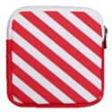 Candy Cane Red White Line stripes pattern peppermint Christmas delicious design Mini Square Pouch View2