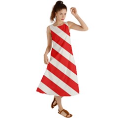 Candy Cane Red White Line Stripes Pattern Peppermint Christmas Delicious Design Summer Maxi Dress by genx