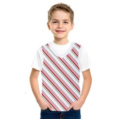 White Candy Cane Pattern With Red And Thin Green Festive Christmas Stripes Kids  Sportswear by genx