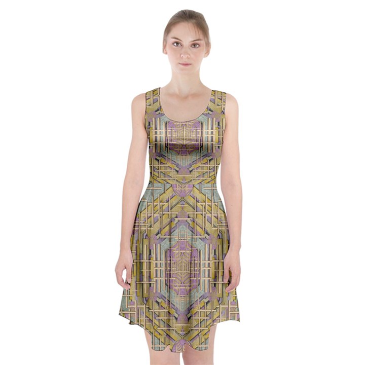 Temple Of Wood With A Touch Of Japan Racerback Midi Dress